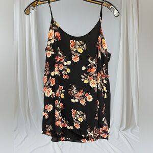 Moody Floral Sleeveless spaghetti strap Camisole sheer layering top